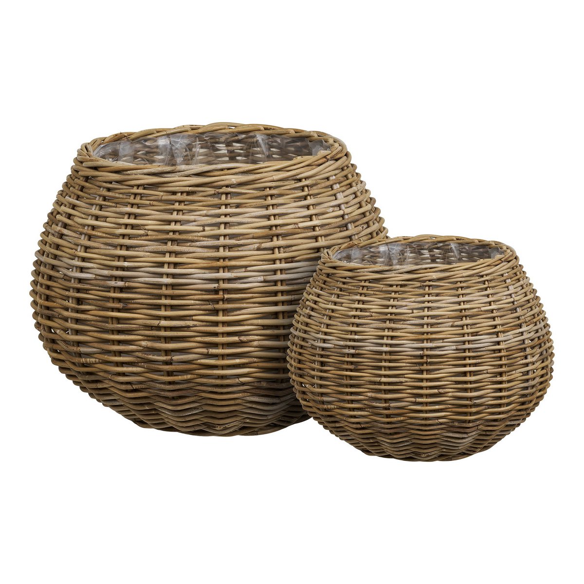 House Nordic ApS - Melaka Mand, kubu rotan, naturel, set van 2 - Deco Delights