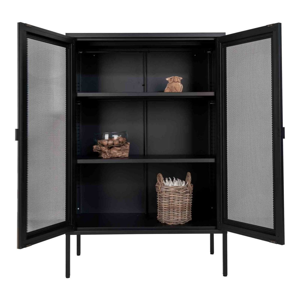 House Nordic ApS - Melbourne Vitrinekast - Staal, Zwart - 80x40x120 cm - Deco Delights