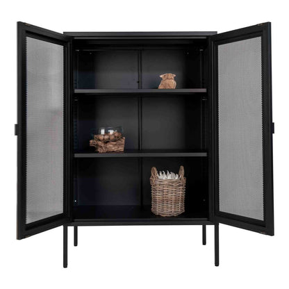 House Nordic ApS - Melbourne Vitrinekast - Staal, Zwart - 80x40x120 cm - Deco Delights