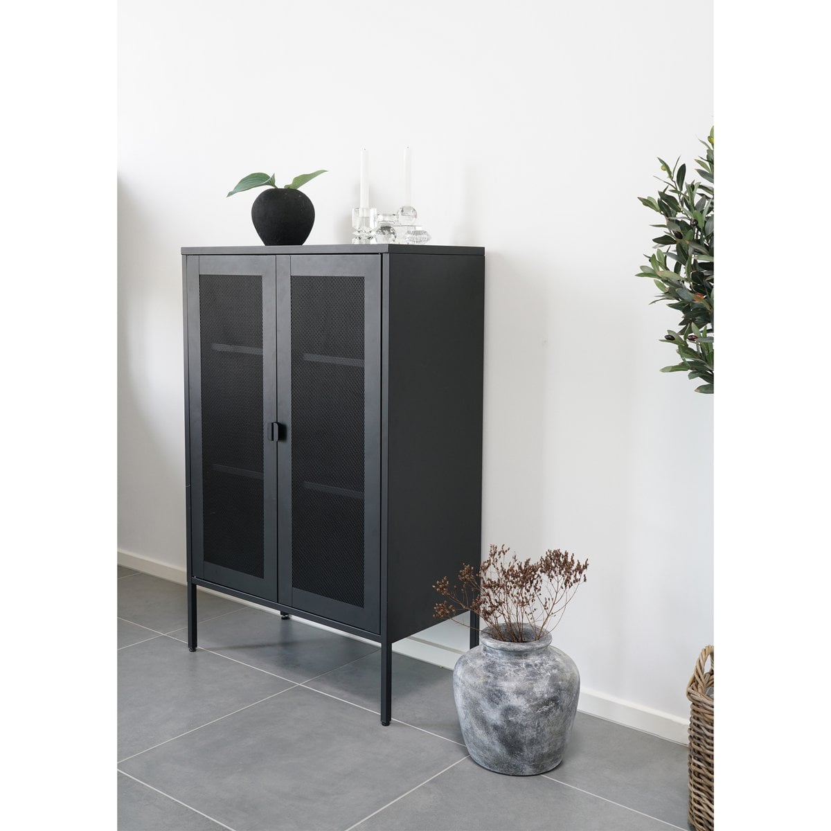 House Nordic ApS - Melbourne Vitrinekast - Staal, Zwart - 80x40x120 cm - Deco Delights