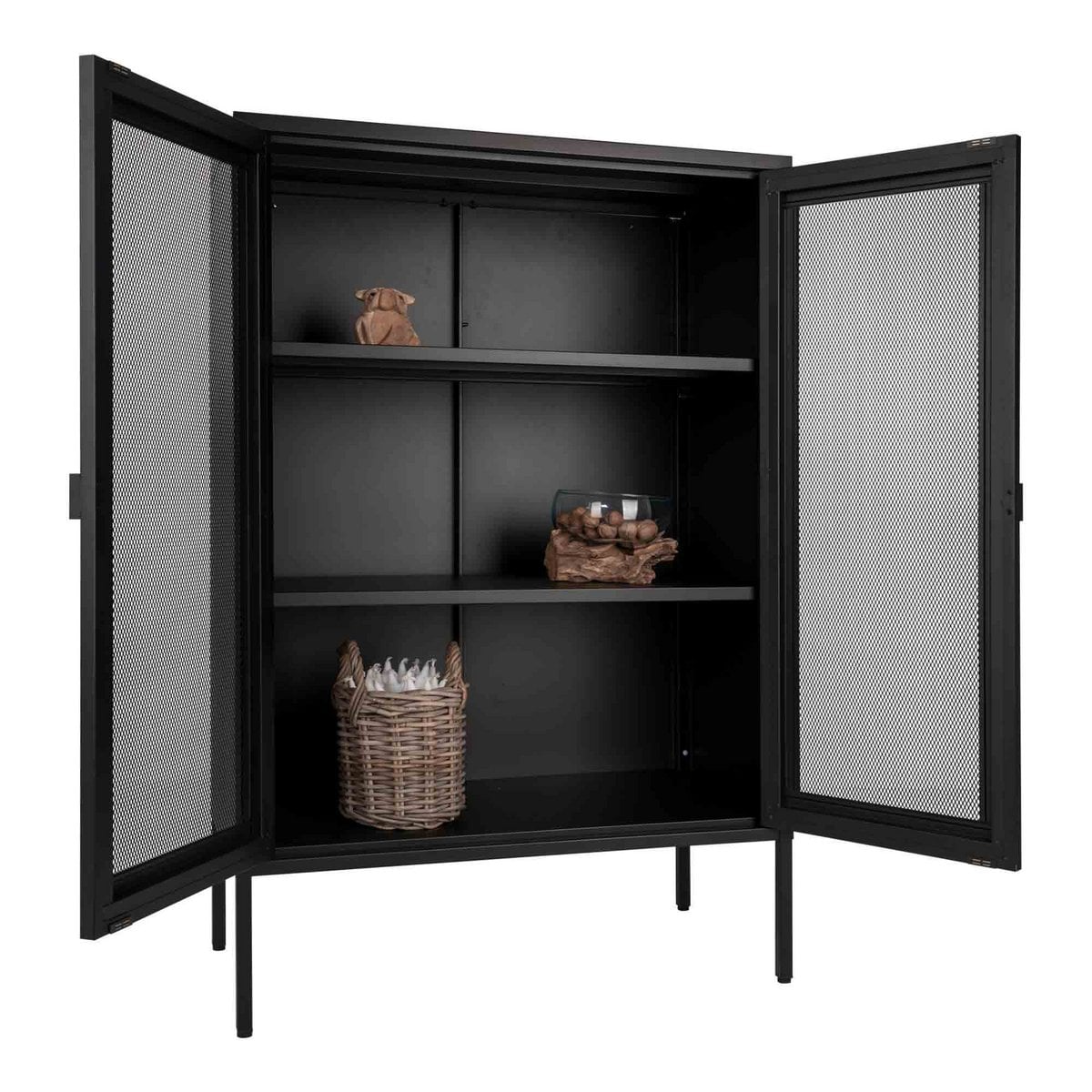 House Nordic ApS - Melbourne Vitrinekast - Staal, Zwart - 80x40x120 cm - Deco Delights
