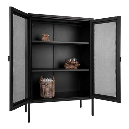 House Nordic ApS - Melbourne Vitrinekast - Staal, Zwart - 80x40x120 cm - Deco Delights