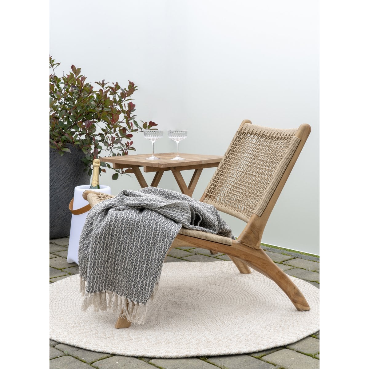 House Nordic ApS - Menorca Vloerkleed - Zand, 100% gerecycled PET, Ø120 cm - Deco Delights