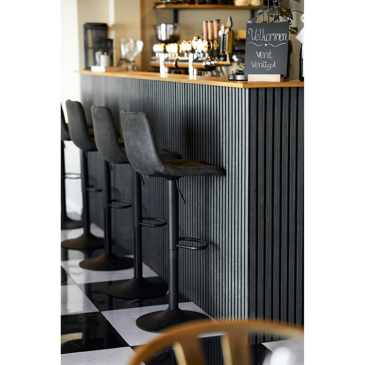 House Nordic ApS - Middelfart Barstoel Donkergrijs - Deco Delights Barkruk