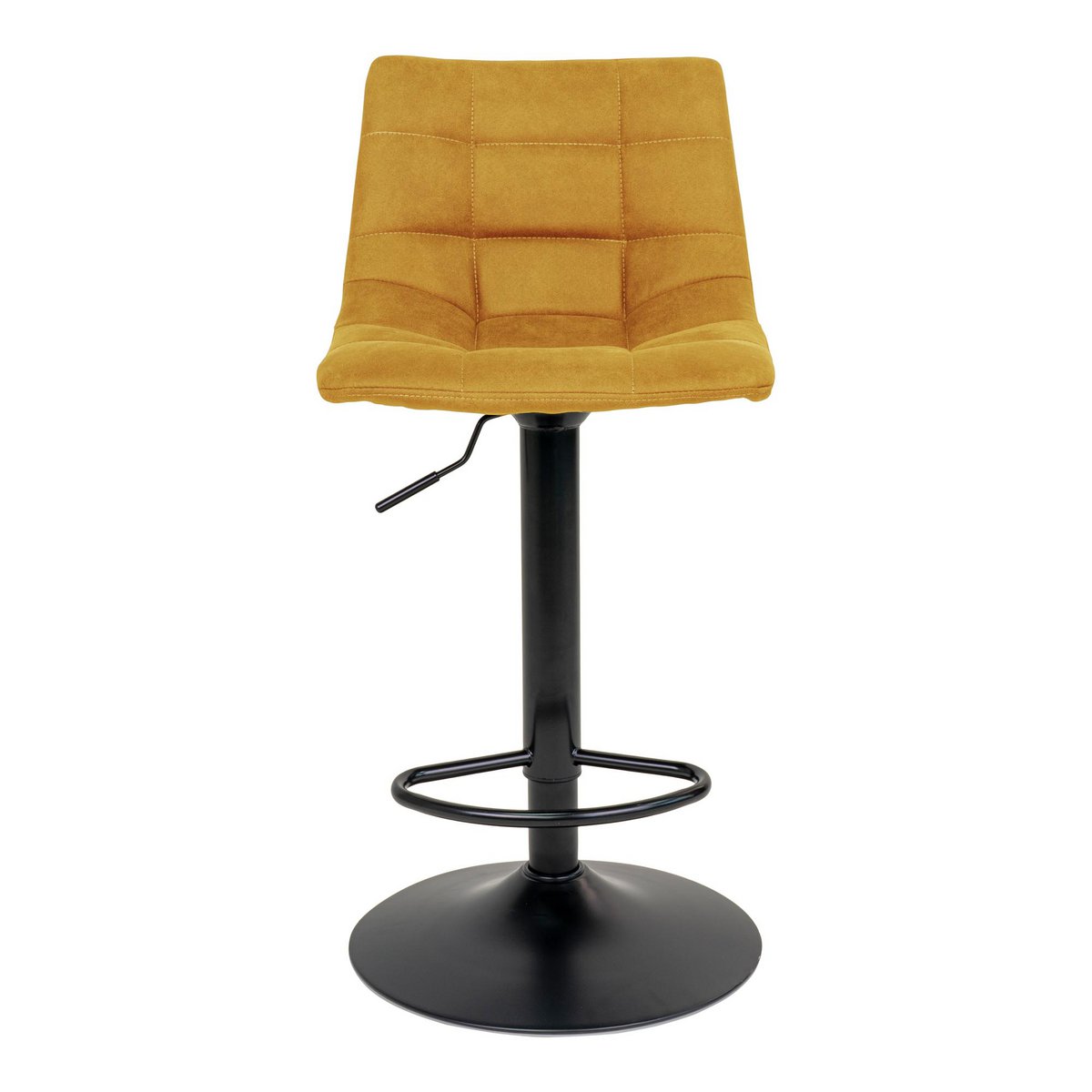 House Nordic ApS - Middelfart Barstoel - Mosterdgeel Fluweel met Zwarte Poten - set van 2 - Deco Delights