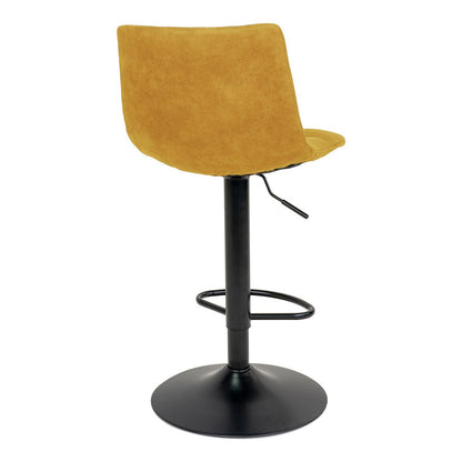 House Nordic ApS - Middelfart Barstoel - Mosterdgeel Fluweel met Zwarte Poten - set van 2 - Deco Delights