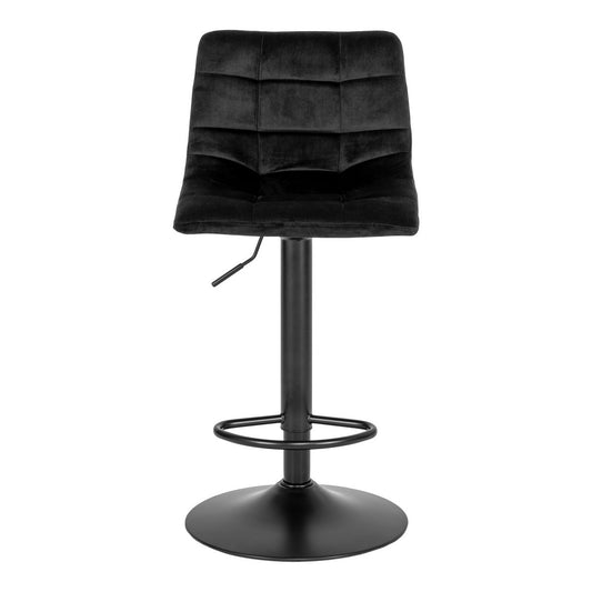 House Nordic ApS - Middelfart Barstoel - Polyester Fluweel, Staal, Zwart - Set van 2 - Deco Delights