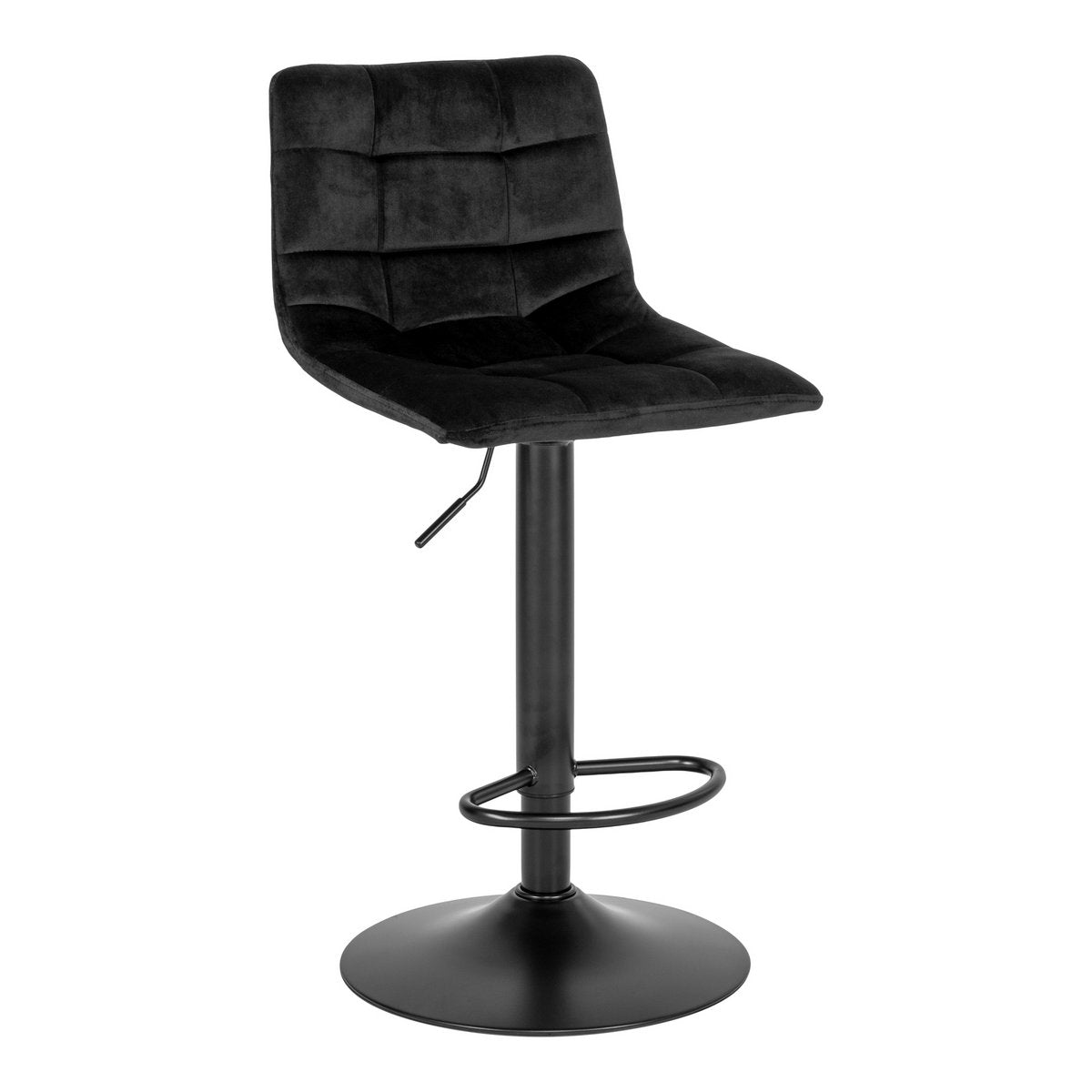 House Nordic ApS - Middelfart Barstoel - Polyester Fluweel, Staal, Zwart - Set van 2 - Deco Delights