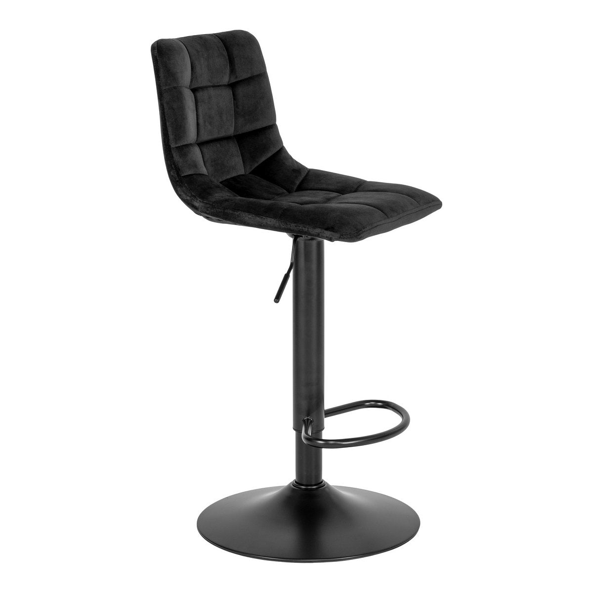 House Nordic ApS - Middelfart Barstoel - Polyester Fluweel, Staal, Zwart - Set van 2 - Deco Delights