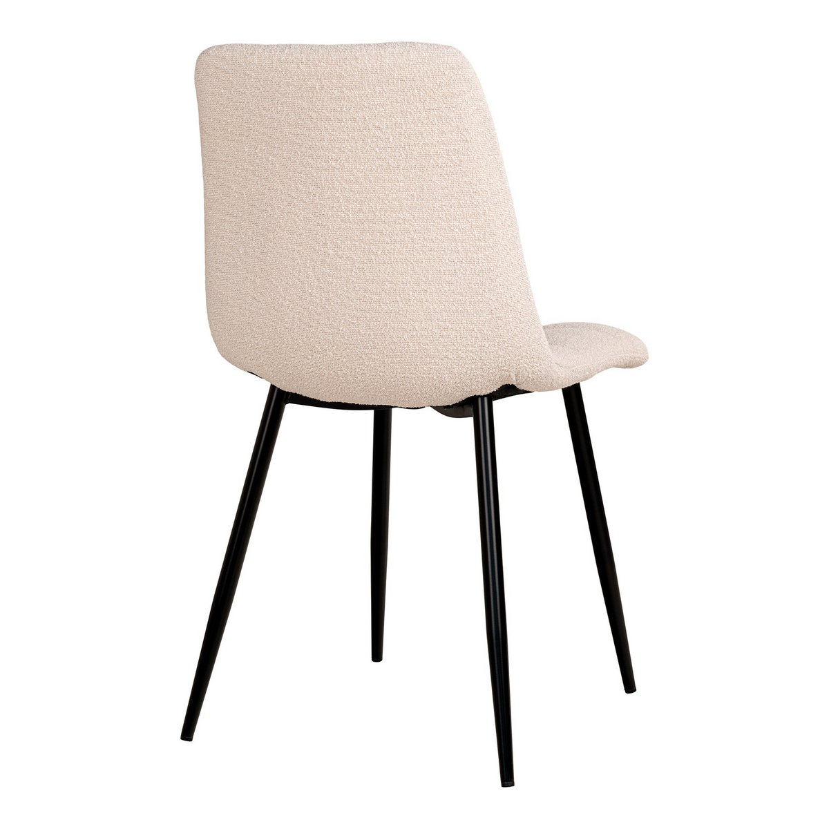 House Nordic ApS - Middelfart Dining Chair - Eetkamerstoel in bouclé, wit met zwarte poten, HN1232 - set van 2 - Deco Delights