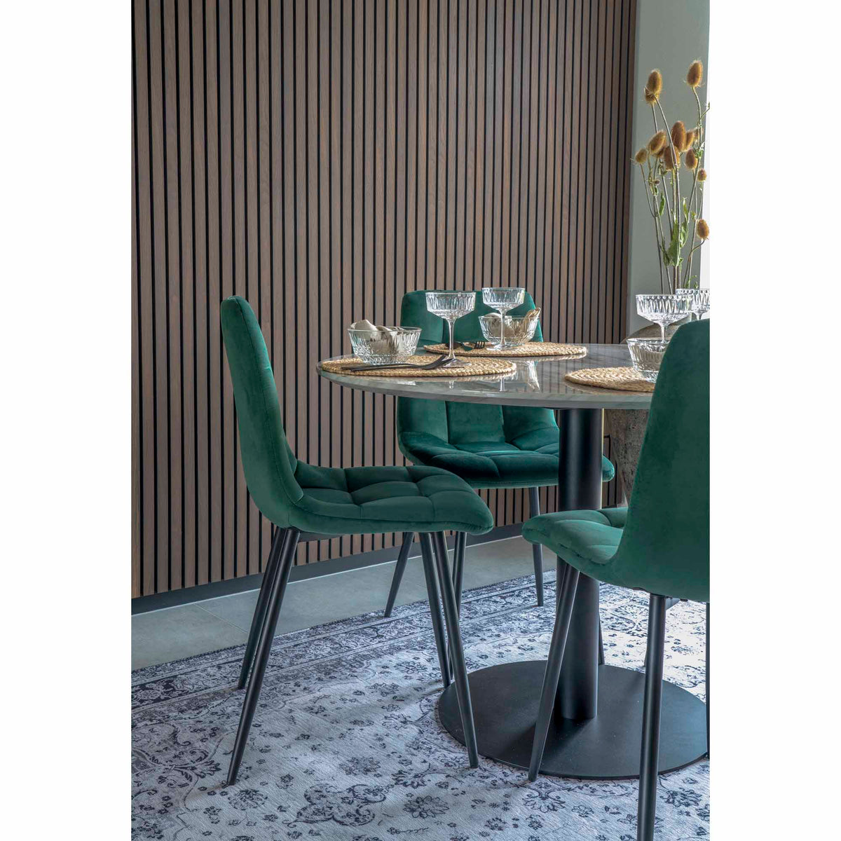 House Nordic ApS - Middelfart Eetkamerstoel Donkergroen - Deco Delights Eetkamerstoel