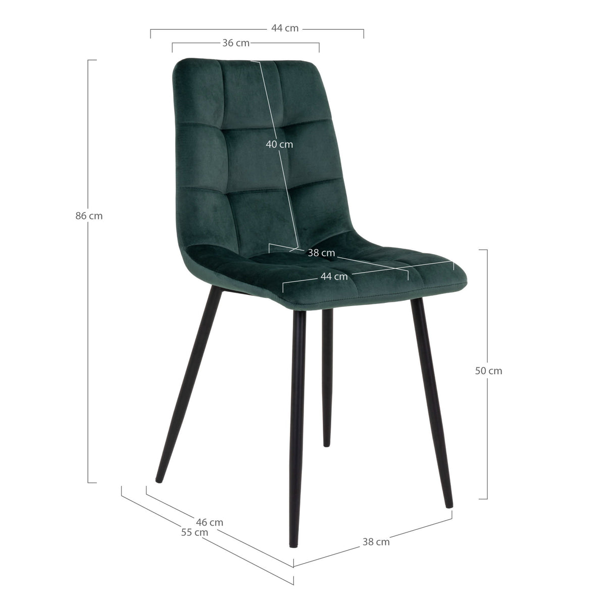 House Nordic ApS - Middelfart Eetkamerstoel Donkergroen - Deco Delights Eetkamerstoel