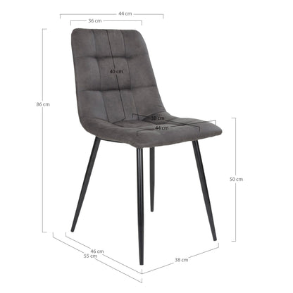 House Nordic ApS - Middelfart Eetkamerstoel Grijs - Deco Delights Eetkamerstoel