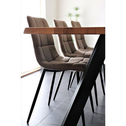House Nordic ApS - Middelfart Eetkamerstoel Microvezel Lichtbruin - Deco Delights Eetkamerstoel