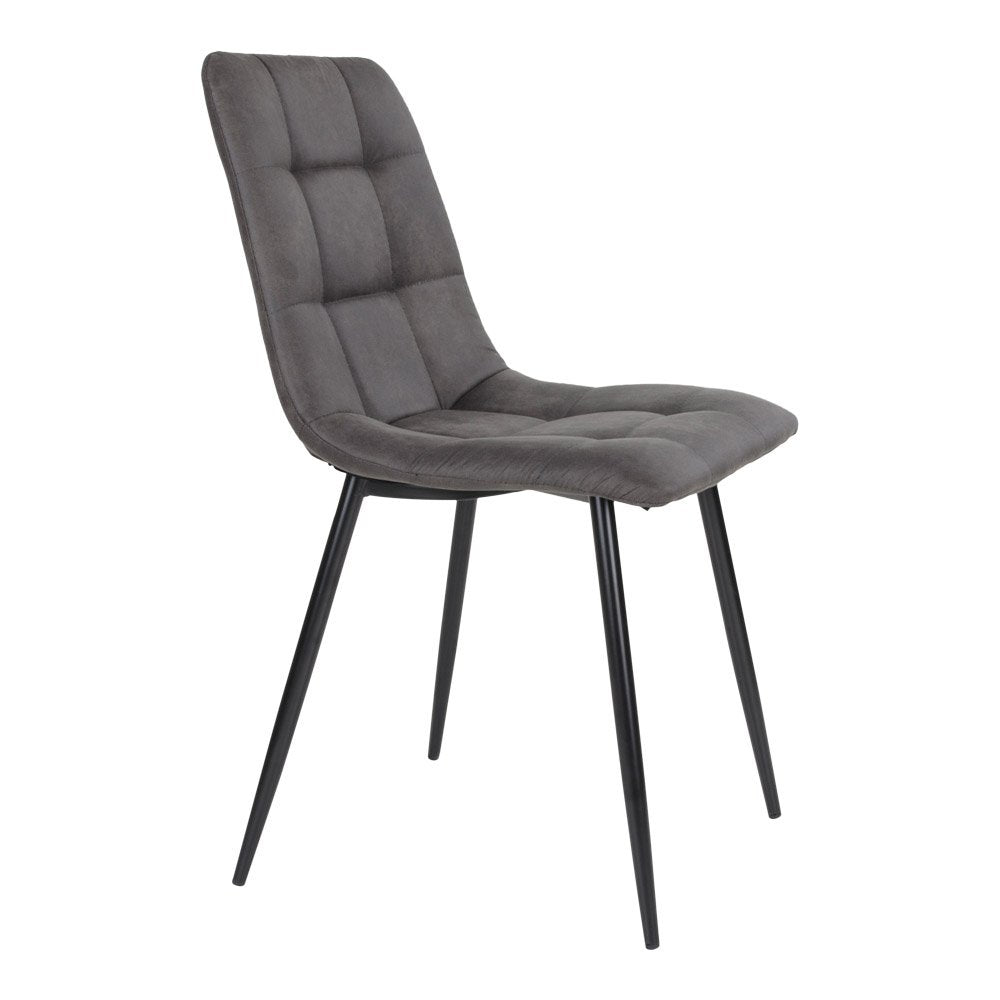 House Nordic ApS - Middelfart Eetkamerstoel - Microvezel, Staal, Grijs - Set van 2 - Deco Delights