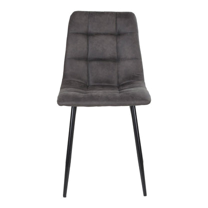 House Nordic ApS - Middelfart Eetkamerstoel - Microvezel, Staal, Grijs - Set van 2 - Deco Delights