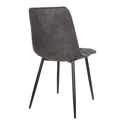 House Nordic ApS - Middelfart Eetkamerstoel - Microvezel, Staal, Grijs - Set van 2 - Deco Delights