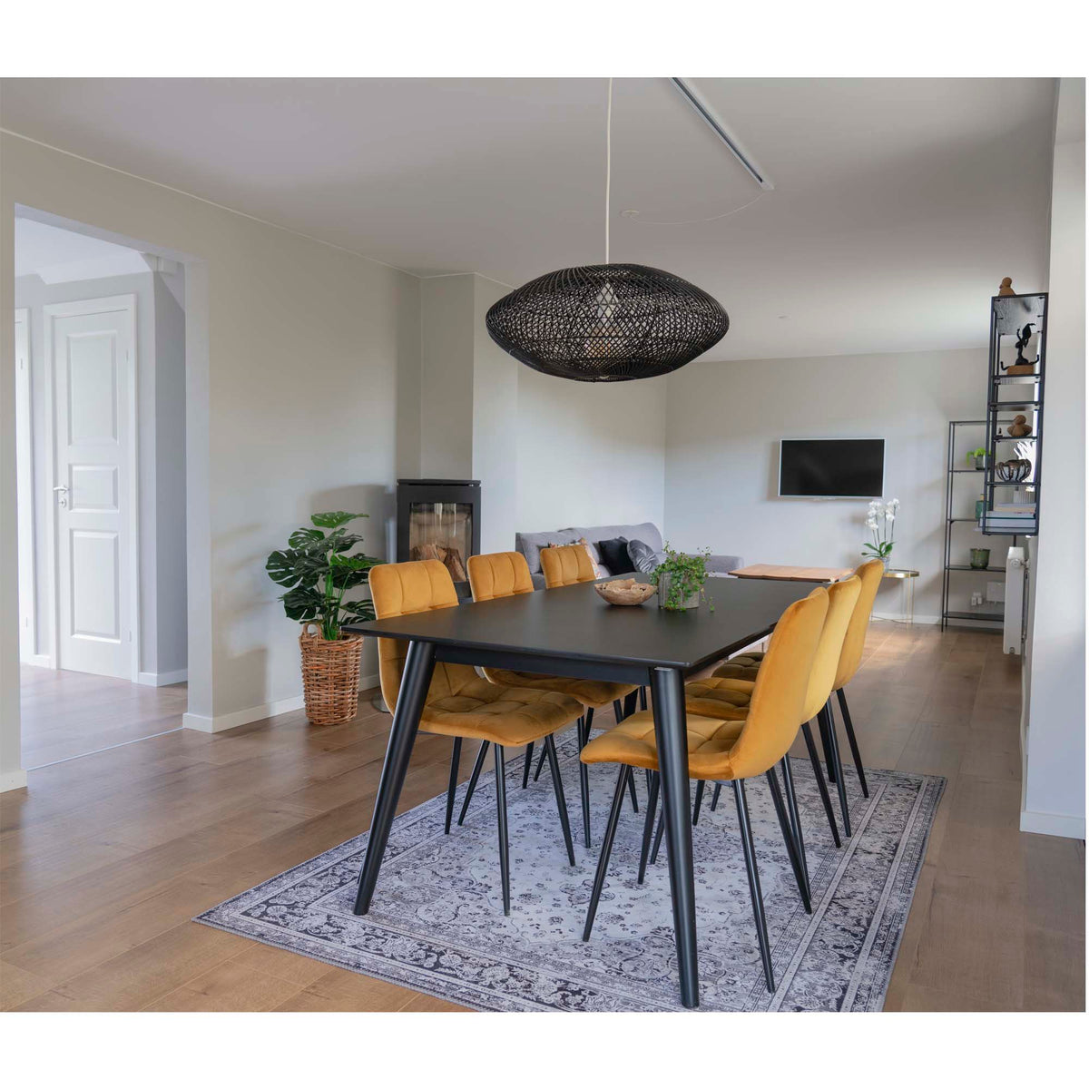 House Nordic ApS - Middelfart Eetkamerstoel Mosterdgeel - Deco Delights Eetkamerstoel