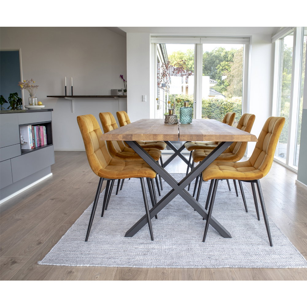 House Nordic ApS - Middelfart Eetkamerstoel Mosterdgeel - Deco Delights Eetkamerstoel