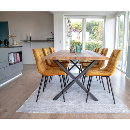 House Nordic ApS - Middelfart Eetkamerstoel Mosterdgeel - Deco Delights Eetkamerstoel