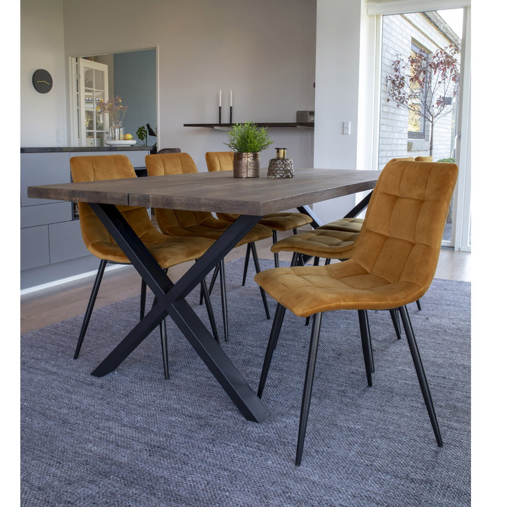 House Nordic ApS - Middelfart Eetkamerstoel Mosterdgeel - Deco Delights Eetkamerstoel