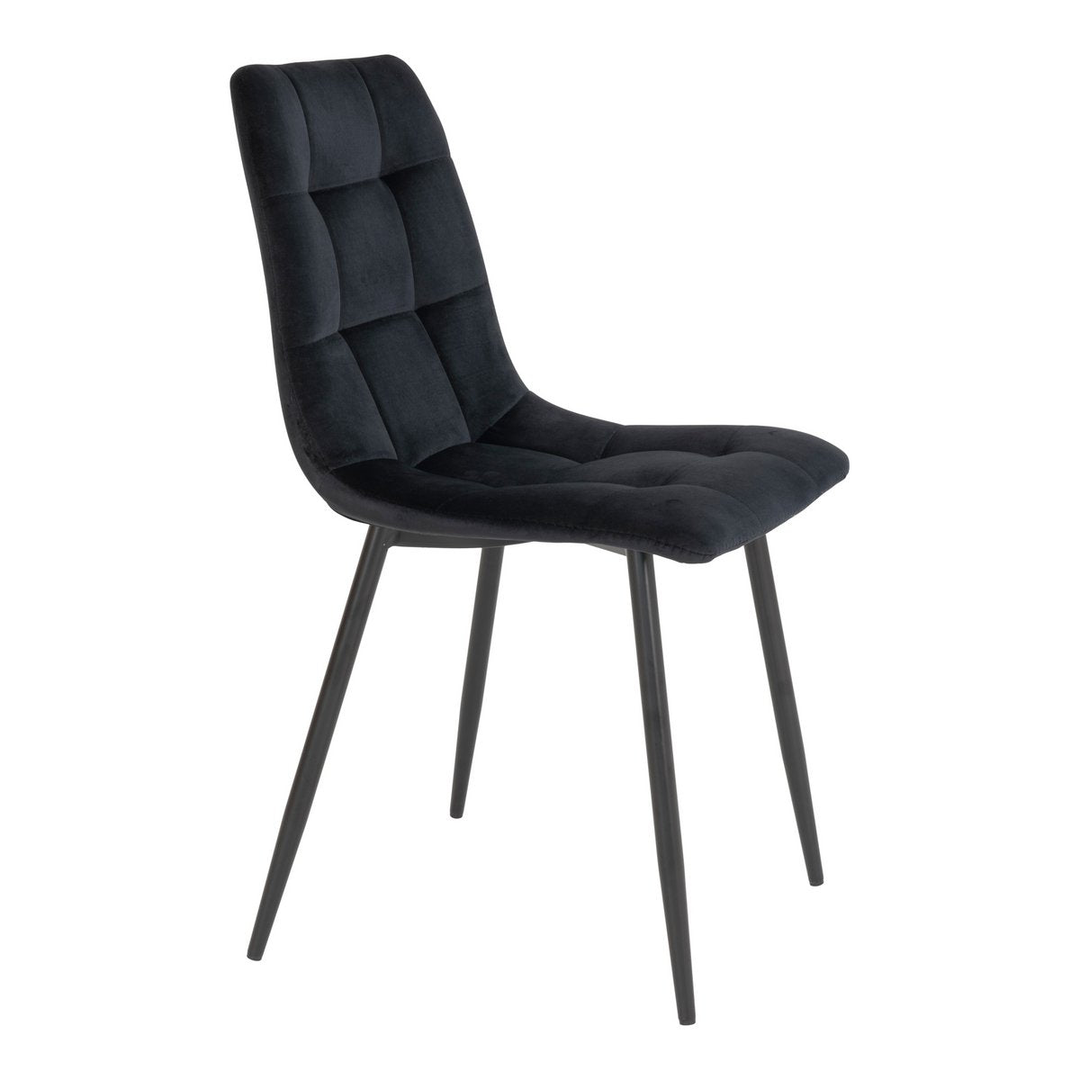 House Nordic ApS - Middelfart Eetkamerstoel - Polyester Fluweel, Staal, Zwart - Set van 2 - Deco Delights
