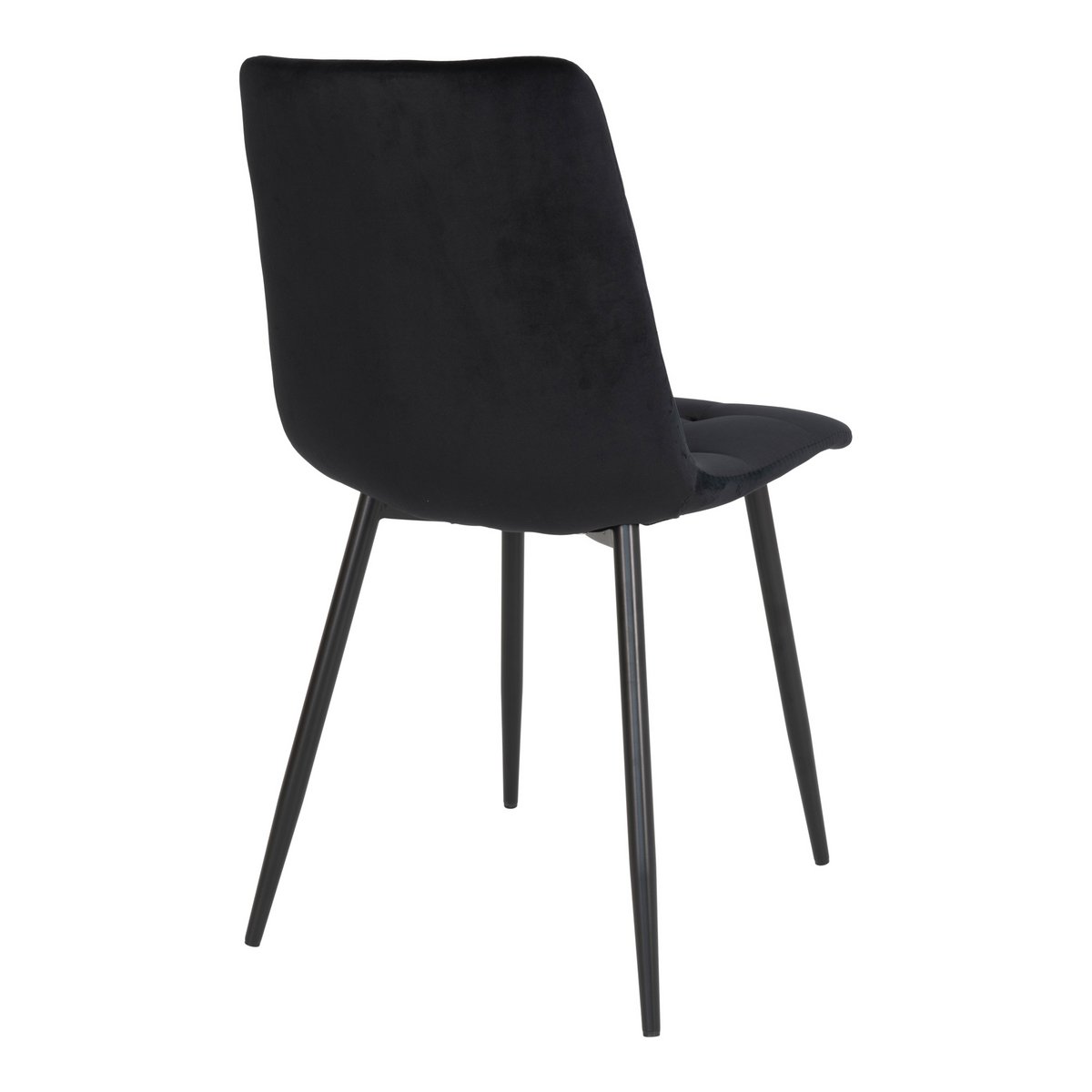 House Nordic ApS - Middelfart Eetkamerstoel - Polyester Fluweel, Staal, Zwart - Set van 2 - Deco Delights