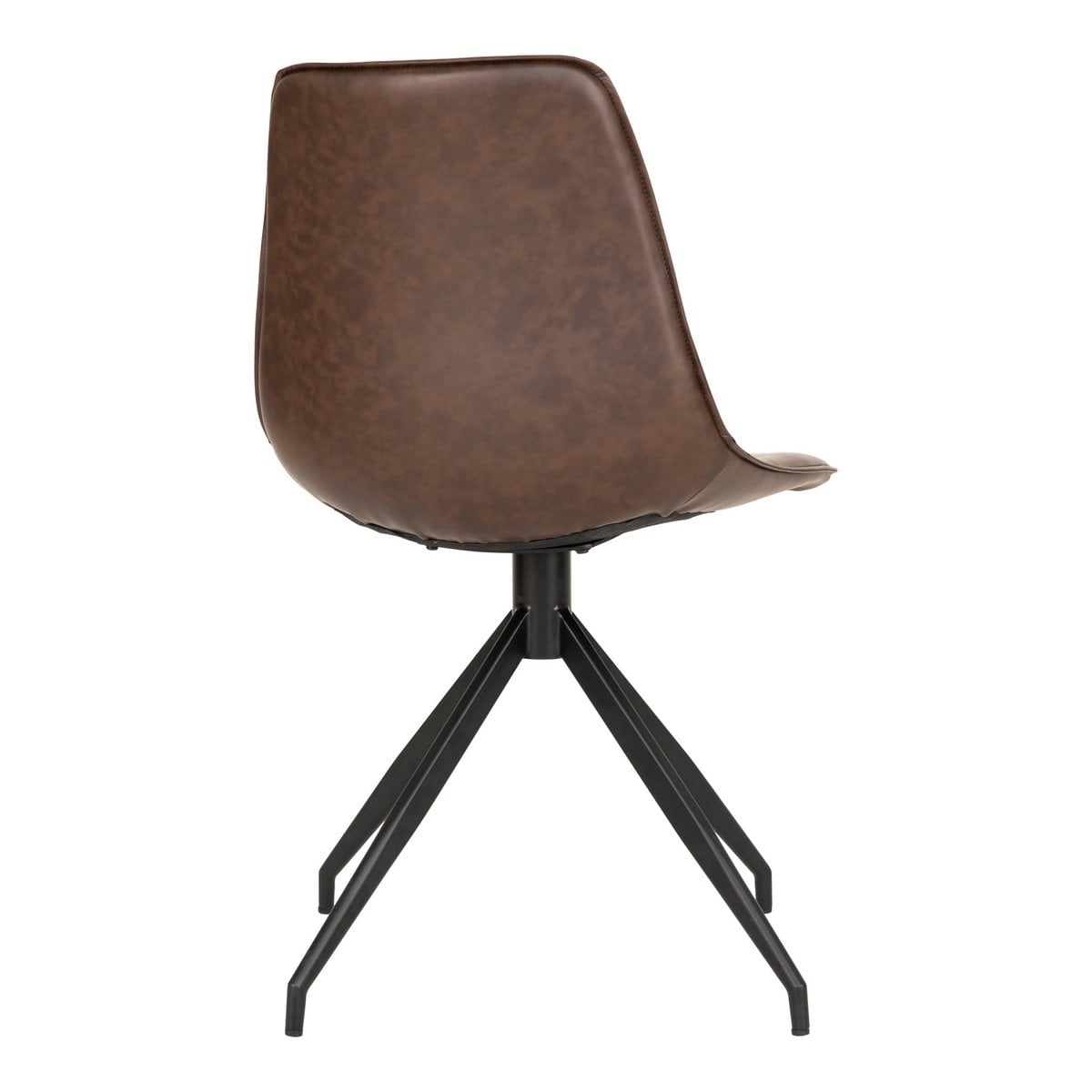 House Nordic ApS - Monaco Eetkamerstoel - Donkerbruin, PU/Staal, 56x48x86 cm - Set van 2 - Deco Delights