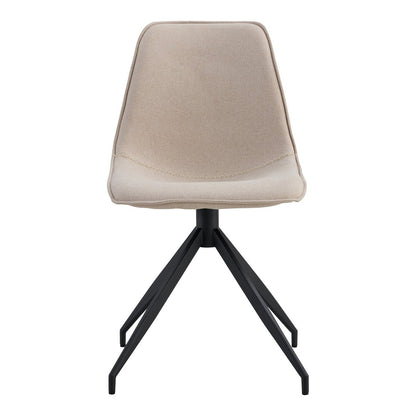 House Nordic ApS - Monaco Eetkamerstoel - Zand, Zwart Draaivoet - set van 2 - Deco Delights