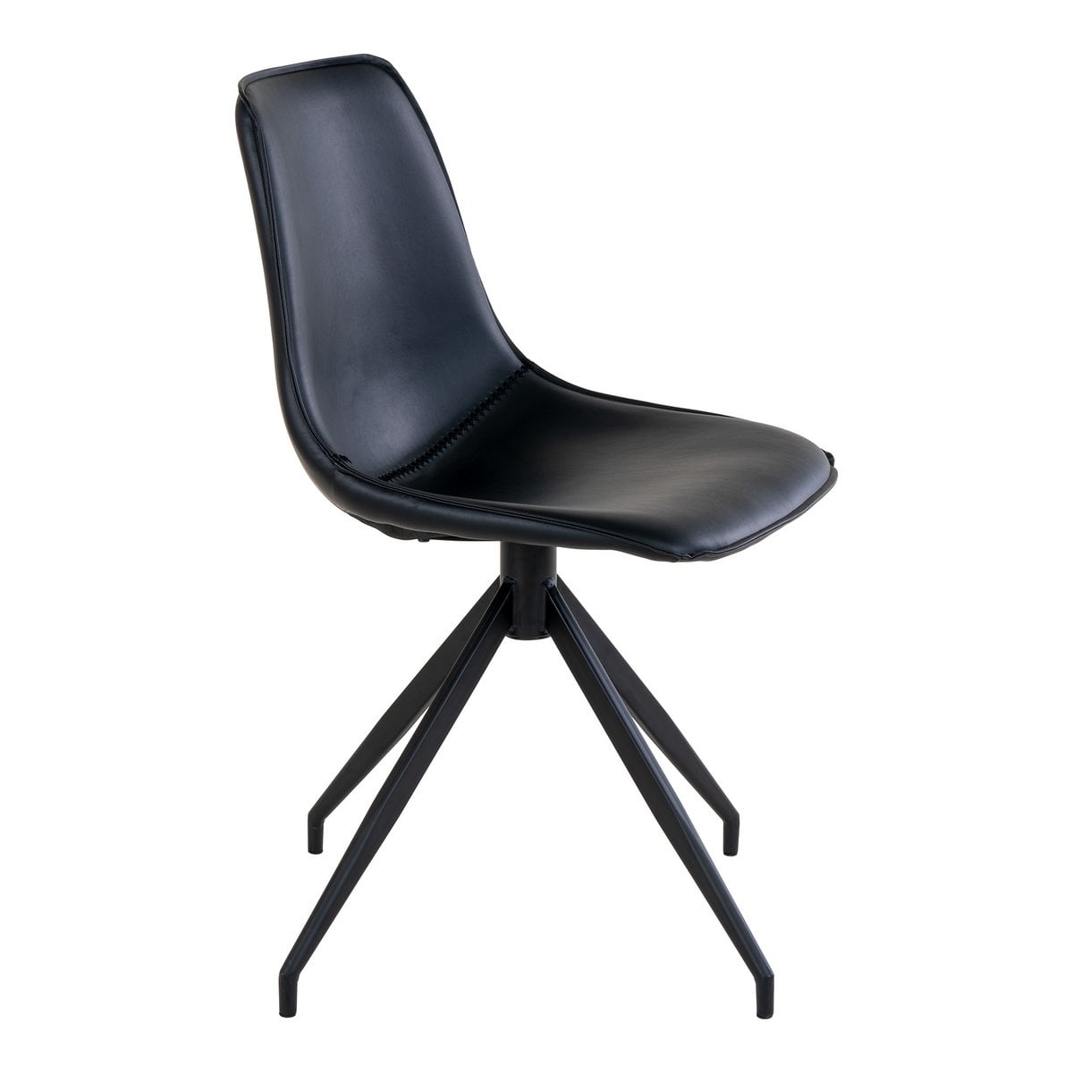 House Nordic ApS - Monaco Eetkamerstoel - Zwart, PU/Staal, 56x48x86 cm - Set van 2 - Deco Delights