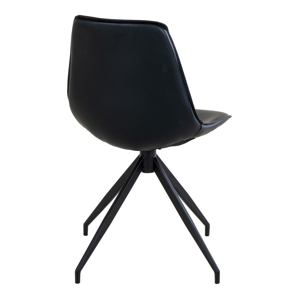 House Nordic ApS - Monaco Eetkamerstoel - Zwart, PU/Staal, 56x48x86 cm - Set van 2 - Deco Delights