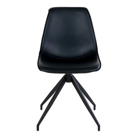 House Nordic ApS - Monaco Eetkamerstoel - Zwart, PU/Staal, 56x48x86 cm - Set van 2 - Deco Delights
