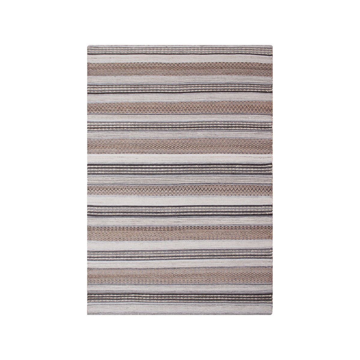 House Nordic ApS - Morena Vloerkleed - Jute, Wol, Katoen, Natuur/Grijs - 160x230 cm - Deco Delights