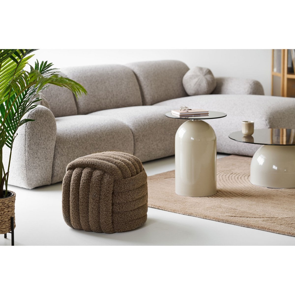 House Nordic ApS - Napier Poef, bruin, 48x48x43 cm, HN1294 - Deco Delights