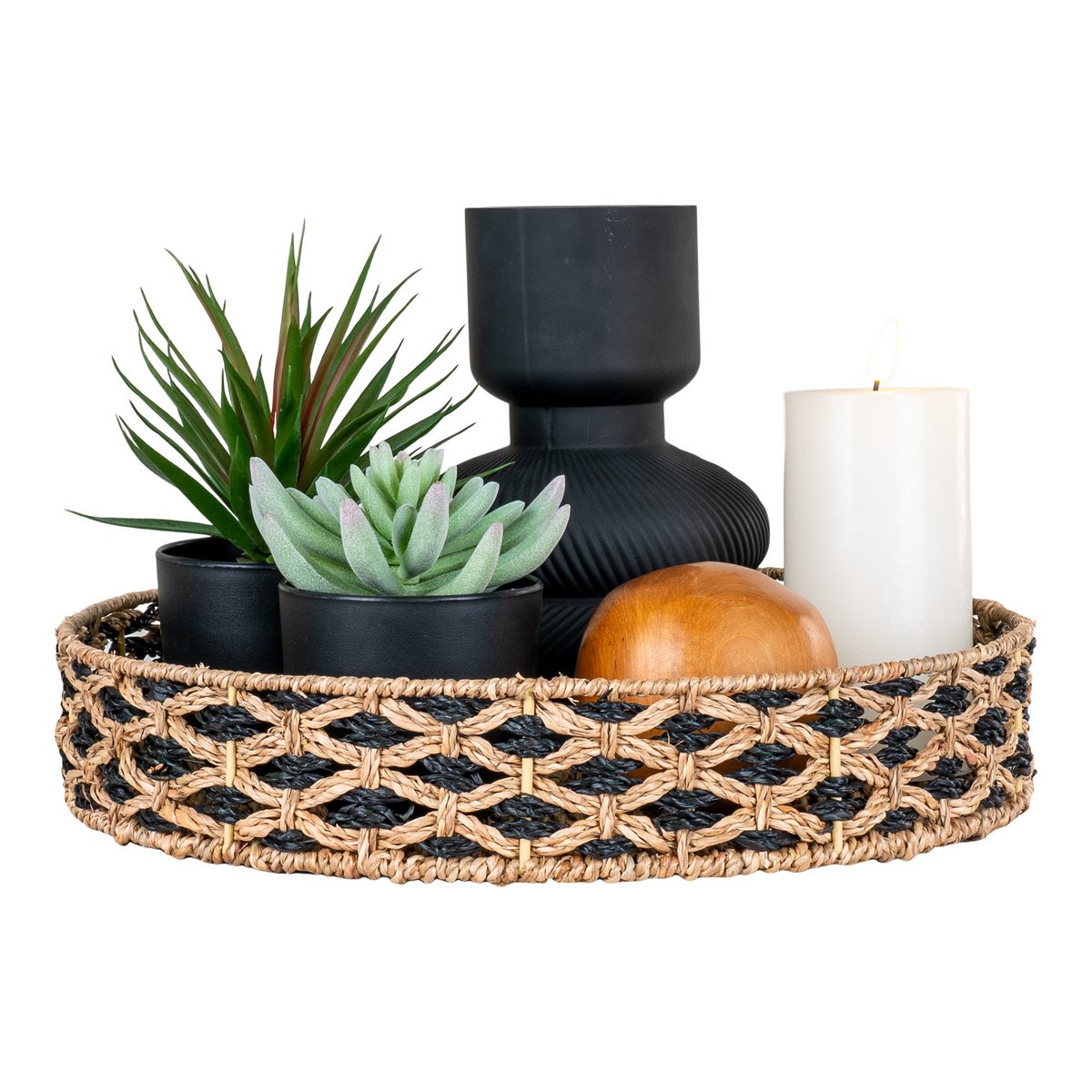 House Nordic ApS - Nerja Dienblad Zwart/Naturel - Deco Delights