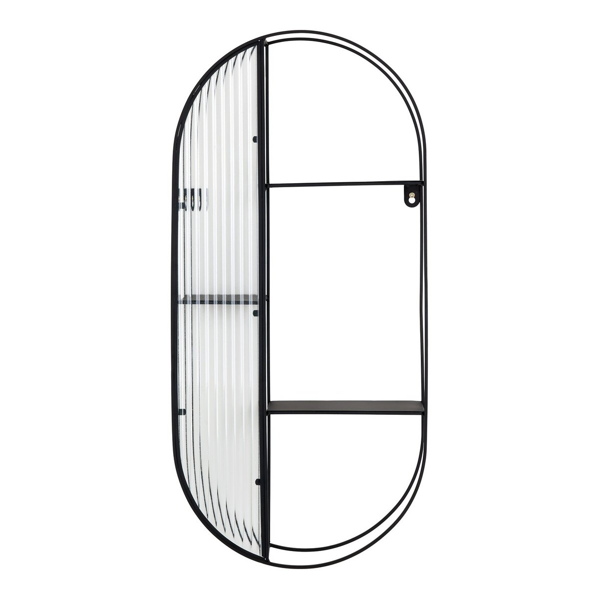 House Nordic ApS - Newcastle Shelf - Plank, staal/glas, zwart, 3 planken, 32x11x68 cm - Deco Delights