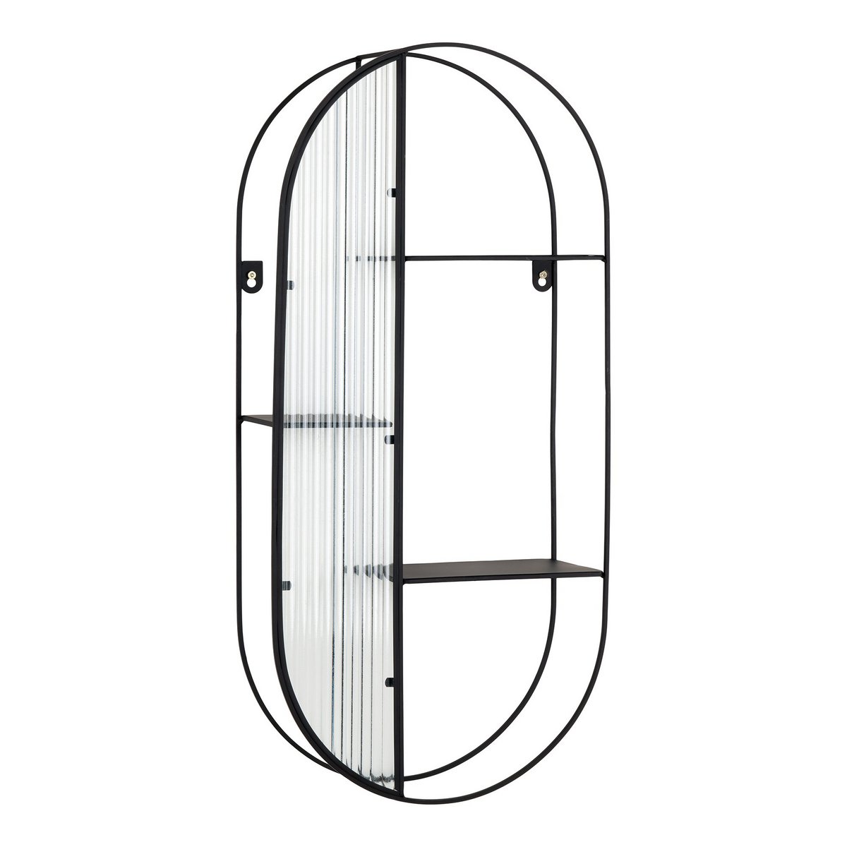 House Nordic ApS - Newcastle Shelf - Plank, staal/glas, zwart, 3 planken, 32x11x68 cm - Deco Delights