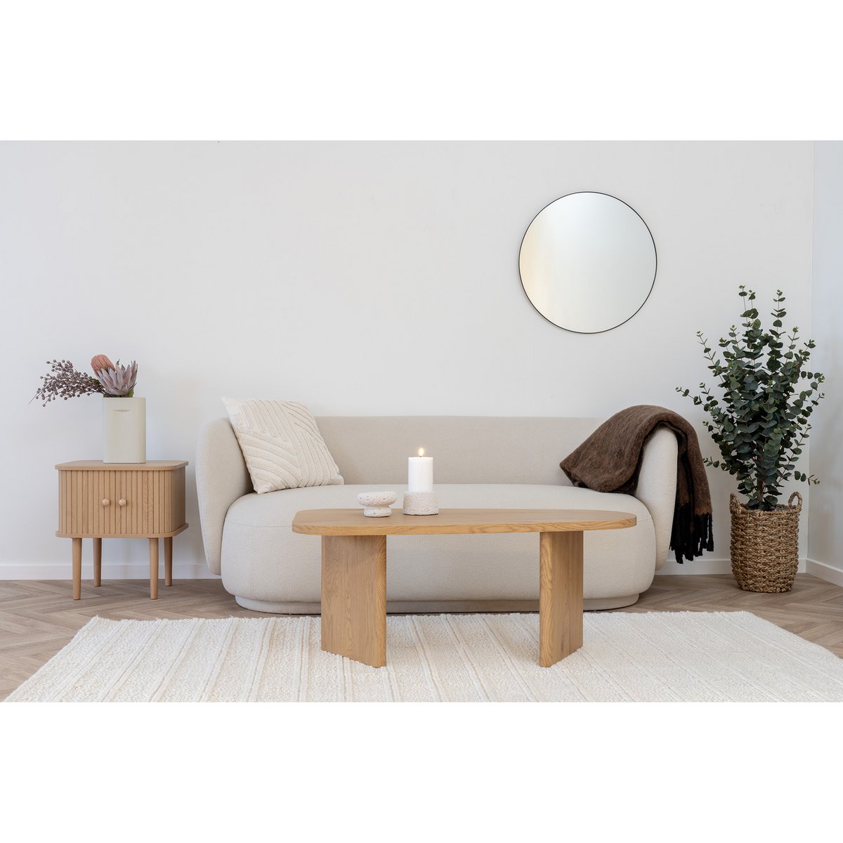 House Nordic ApS - Nikko bijzettafel - Natuurlijk, MDF/Pine, 45x40x50,5 cm - Deco Delights