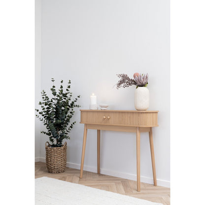 House Nordic ApS - Nikko Consoletafel - Natuurlijk, MDF/Genen, 100x30x80,5 cm - Deco Delights