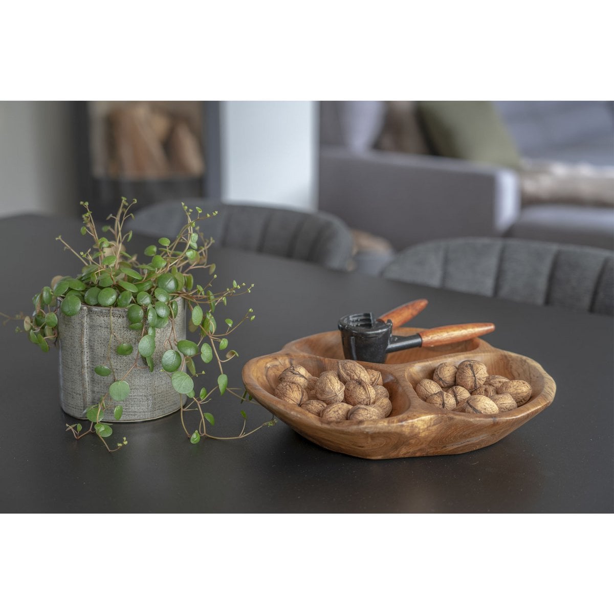 House Nordic ApS - Nola Kom - Teak, Natuurlijk, Ø30x5 cm - Deco Delights