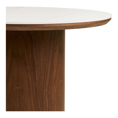 House Nordic ApS - Noli Salontafel, tafelblad keramiek/essenfineer, wit/donkerbruin, ø60x42 cm - Deco Delights