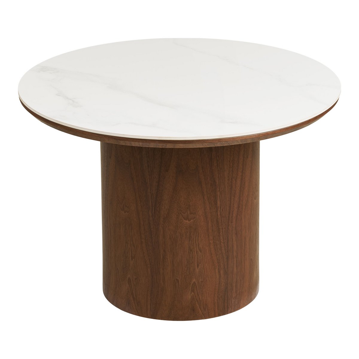 House Nordic ApS - Noli Salontafel, tafelblad keramiek/essenfineer, wit/donkerbruin, ø60x42 cm - Deco Delights