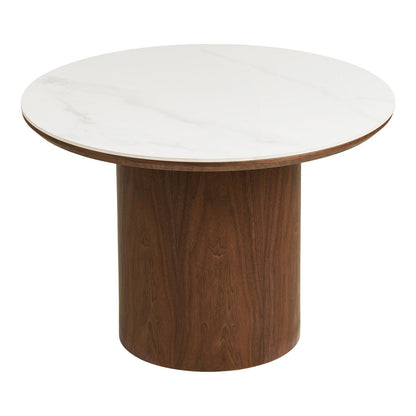 House Nordic ApS - Noli Salontafel, tafelblad keramiek/essenfineer, wit/donkerbruin, ø60x42 cm - Deco Delights