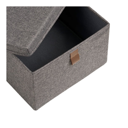 House Nordic ApS - Noto Opbergdozen, textiel, donkergrijs, set van 3 - Deco Delights