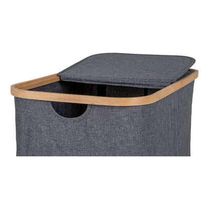 House Nordic ApS - Noto Wasmand - Donkergrijs, Bamboe/Textiel, 54x33x54 cm - Deco Delights