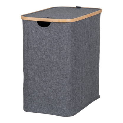 House Nordic ApS - Noto Wasmand - Donkergrijs, Bamboe/Textiel, 54x33x54 cm - Deco Delights