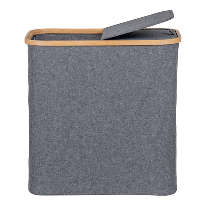 House Nordic ApS - Noto Wasmand - Donkergrijs, Bamboe/Textiel, 54x33x54 cm - Deco Delights