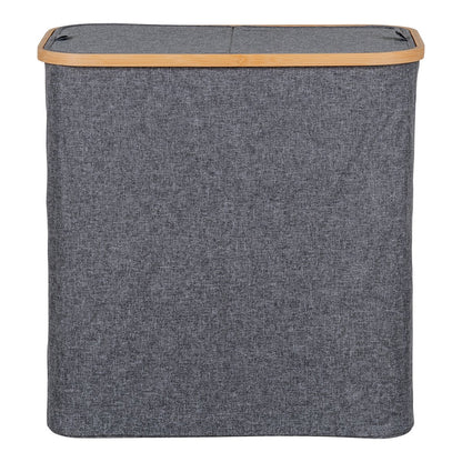 House Nordic ApS - Noto Wasmand - Donkergrijs, Bamboe/Textiel, 54x33x54 cm - Deco Delights