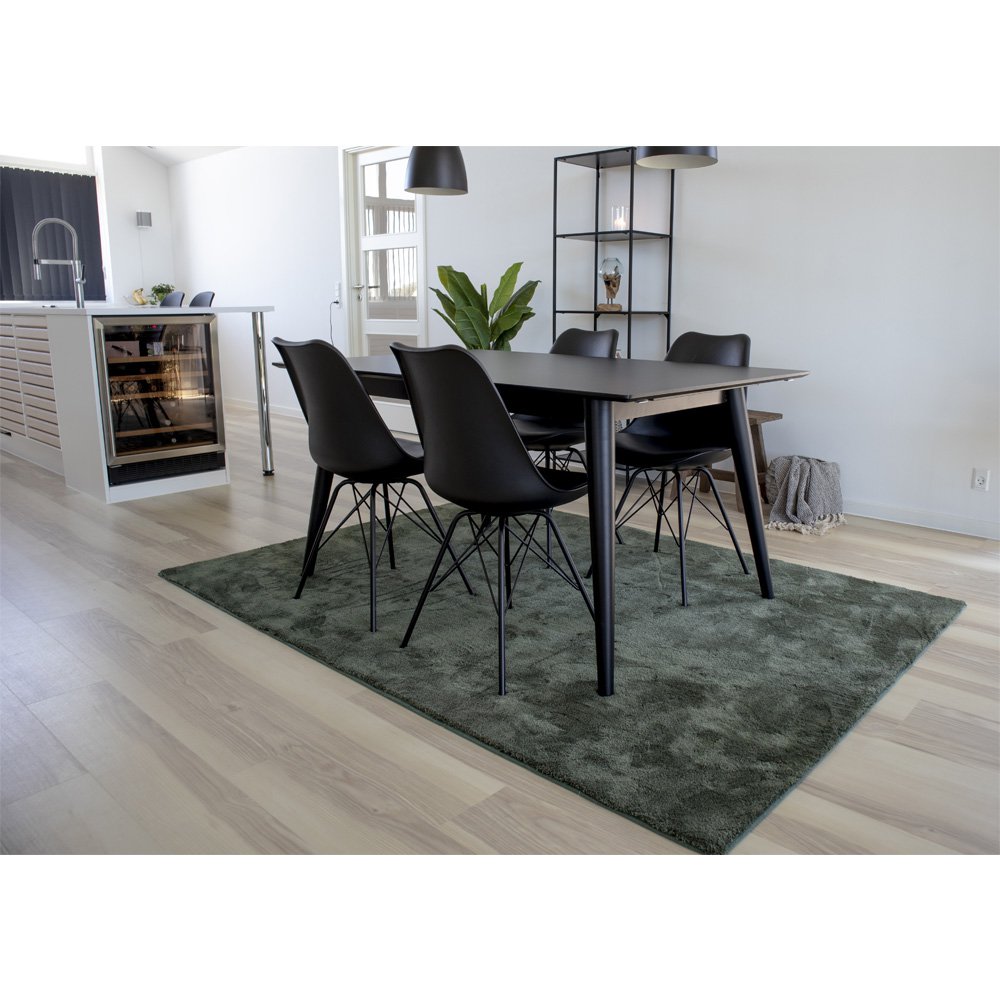 House Nordic ApS - Oslo Eetkamerstoel - PU-leer, gegoten plastic, metaal, zwart - Set van 2 - Deco Delights
