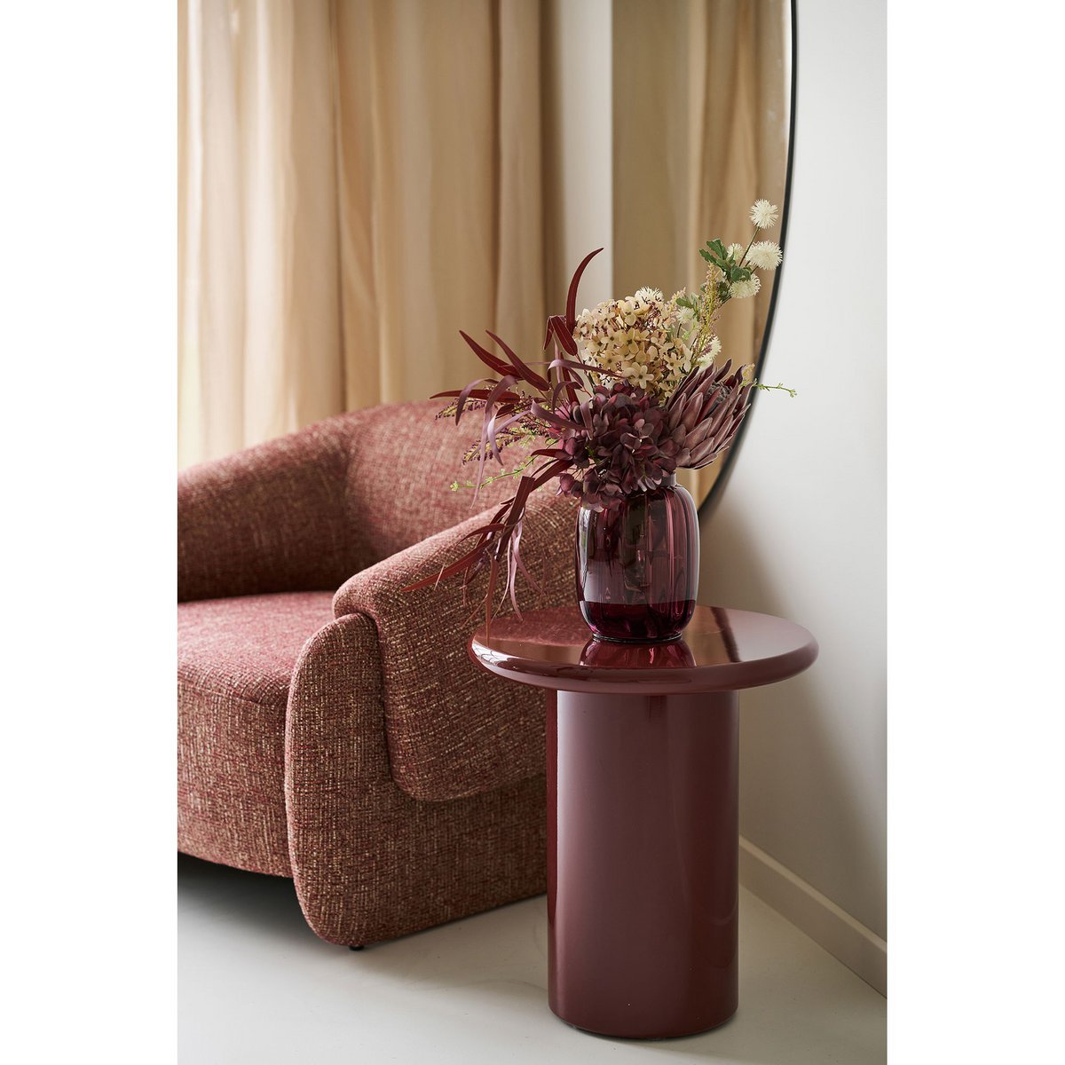 House Nordic ApS - Otago Bijzettafel, bourdeaux, ø45x50 cm - Deco Delights